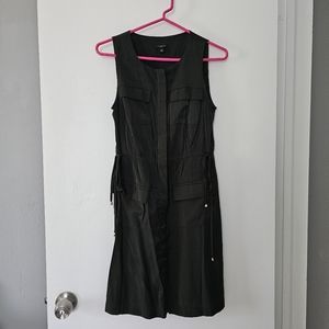 Ann Taylor Petite 4P navy army green dress